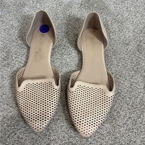 Restricted D’Orsay Pointed Toe Mesh Tan Neutral Flats 8.5